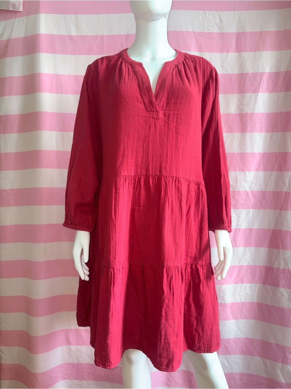 Time and Tru Tuscan Rose Double Cloth Tiered Dress XL NWT
